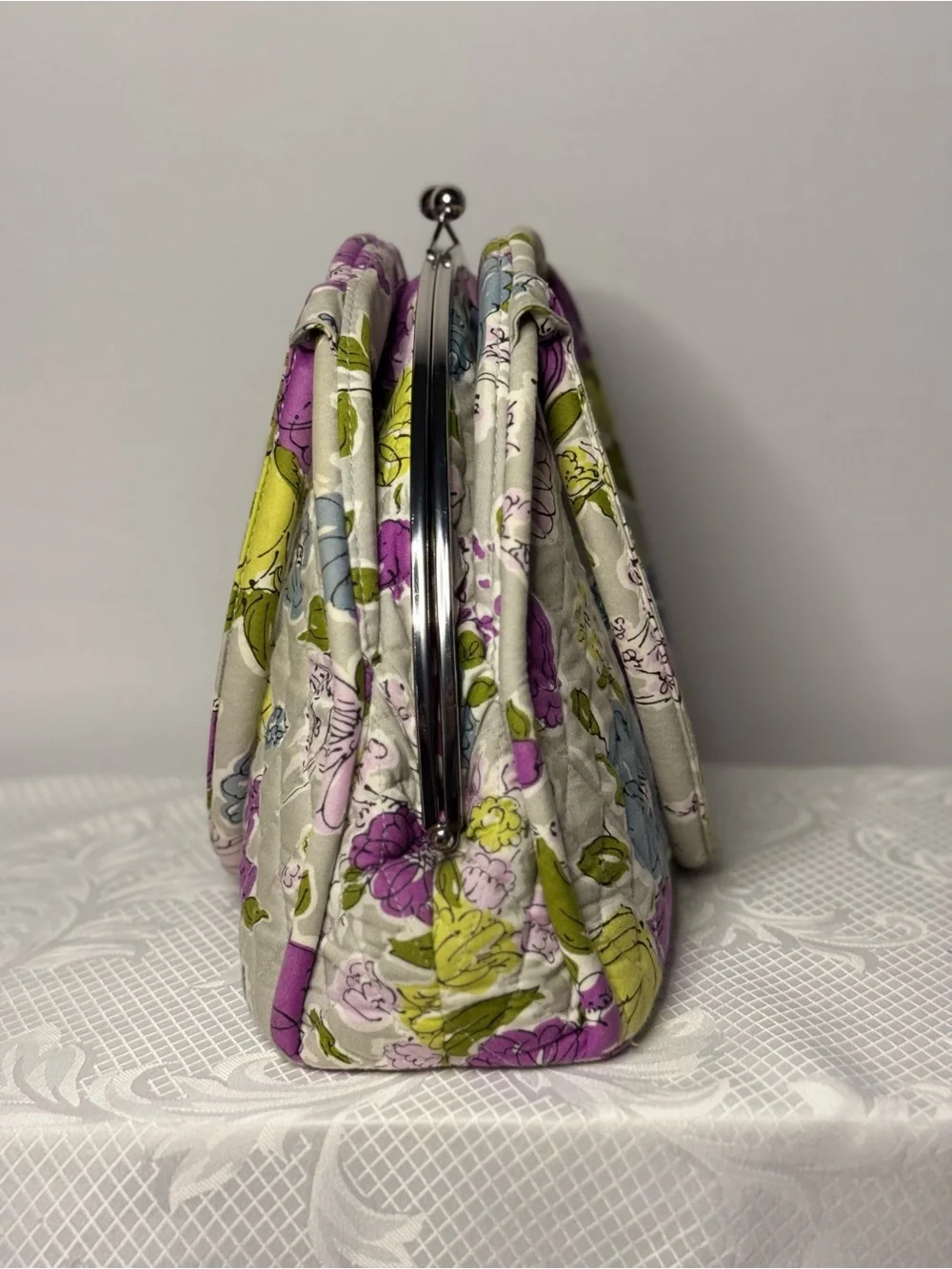 Vera Bradley Quilted Floral Frame Satchel-Retired Pattern- Double Compartment